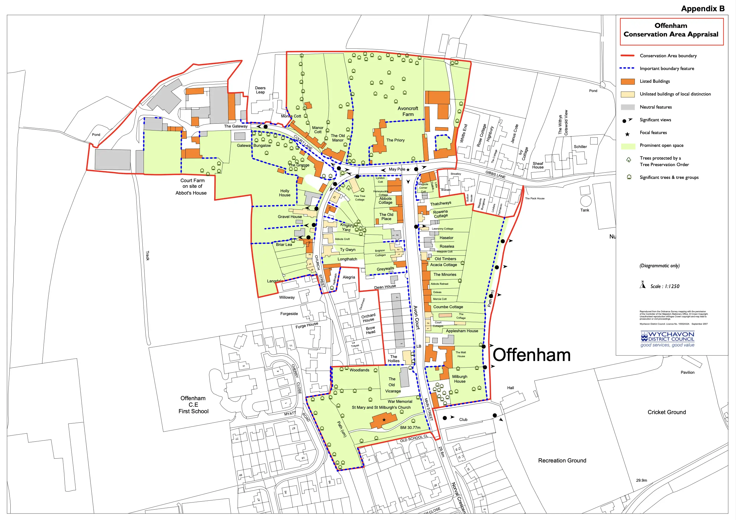 Offenham parish council conservation area map
