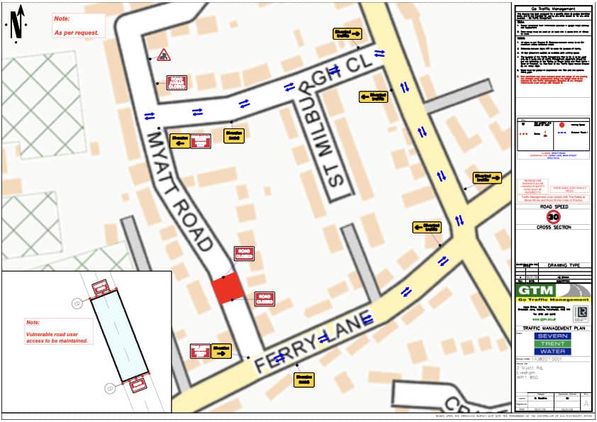 Myatt Road Offenham Road Closure - 10th July