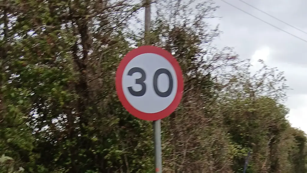 New 30mph speed zone sign on the B4510