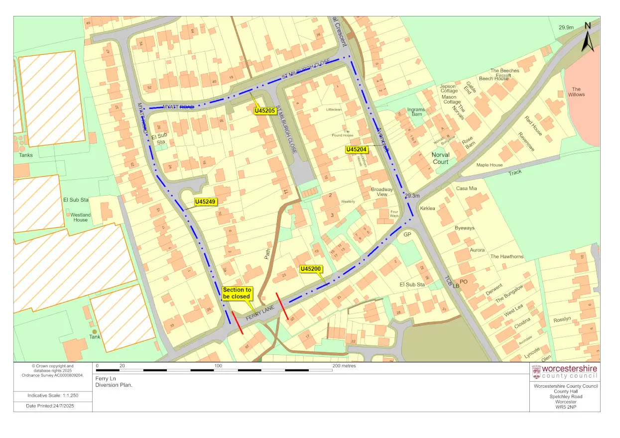 U45200 Ferry Lane Diversion Route