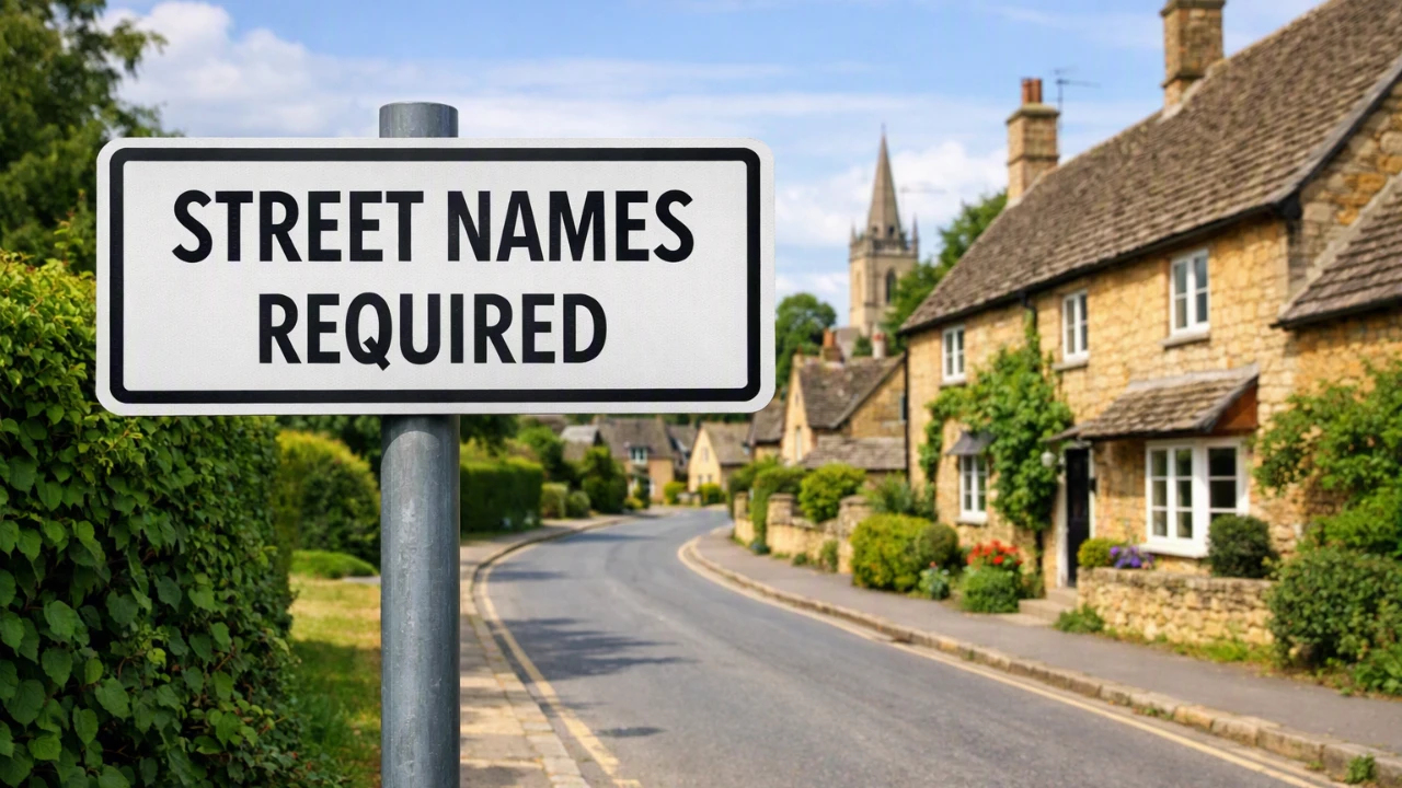 Sign requesting Street names