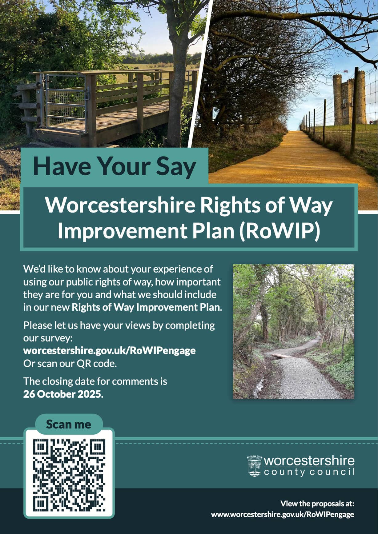 Worcestershire Rights of Way Improvement Plan consultation poster